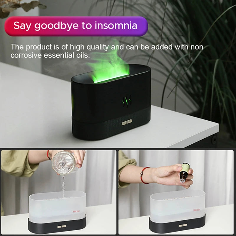 LED flame lamp humidifier